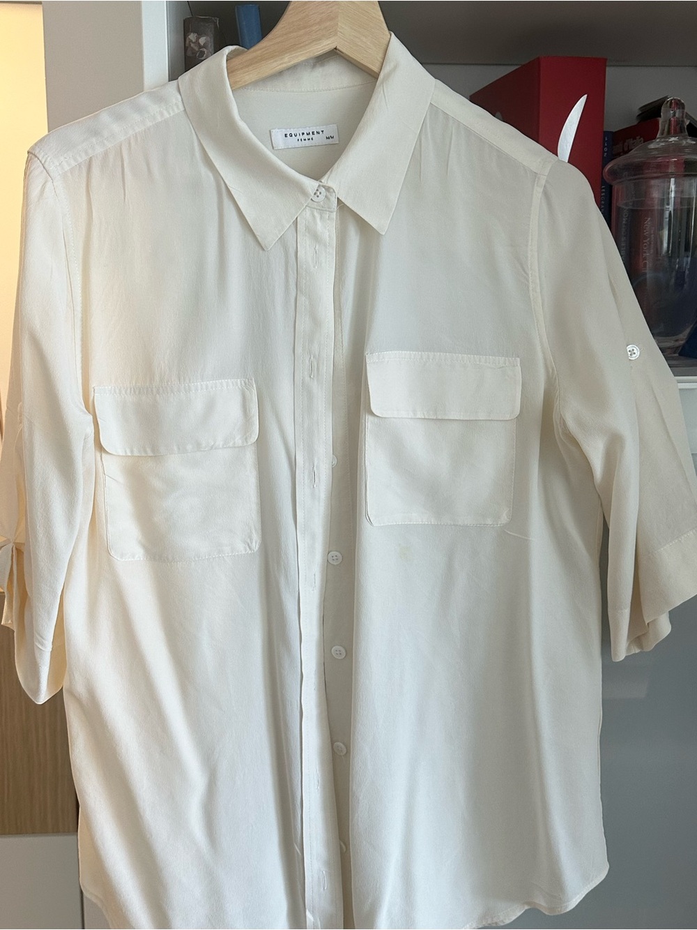 Equipment Cream Short-Sleeve Button-Down Shirt